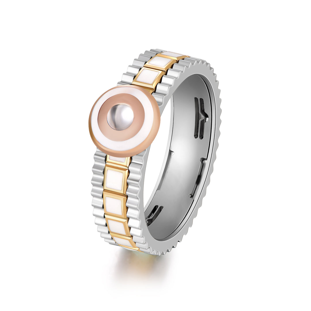 GemKing Rotatable Ring GKI022 (*Materials - Grade 5 Titanium & Solid 14K Gold*)