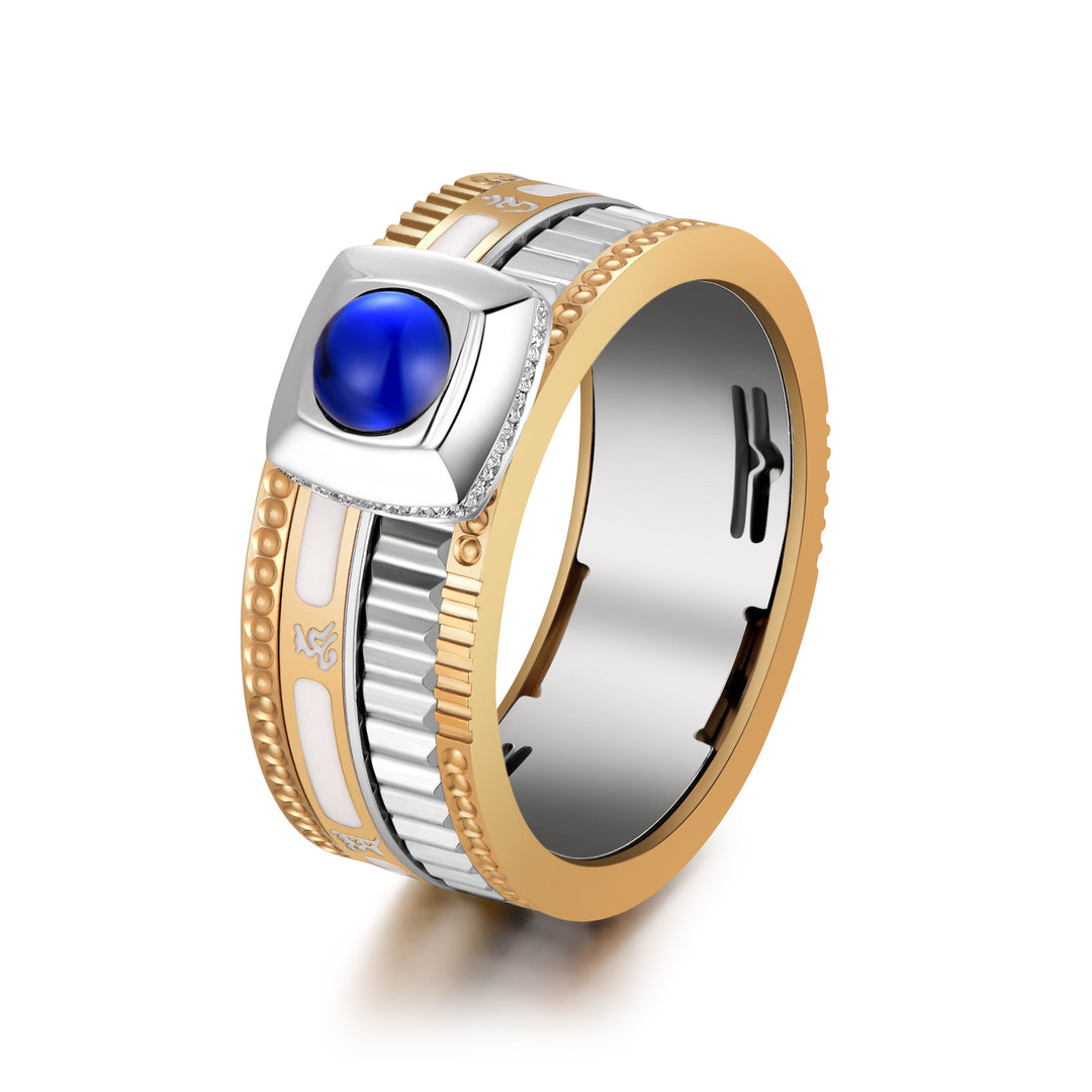 GemKing Rotatable Ring GKI019 (*Materials - Grade 5 Titanium & Solid 14K Gold*)