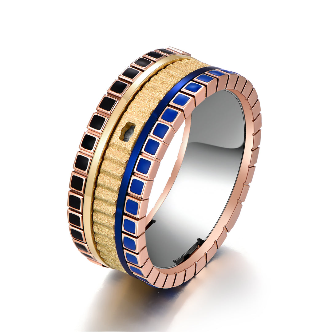 GemKing Rotatable Ring GKI009 (*Materials - Grade 5 Titanium & Solid 14K Gold*)