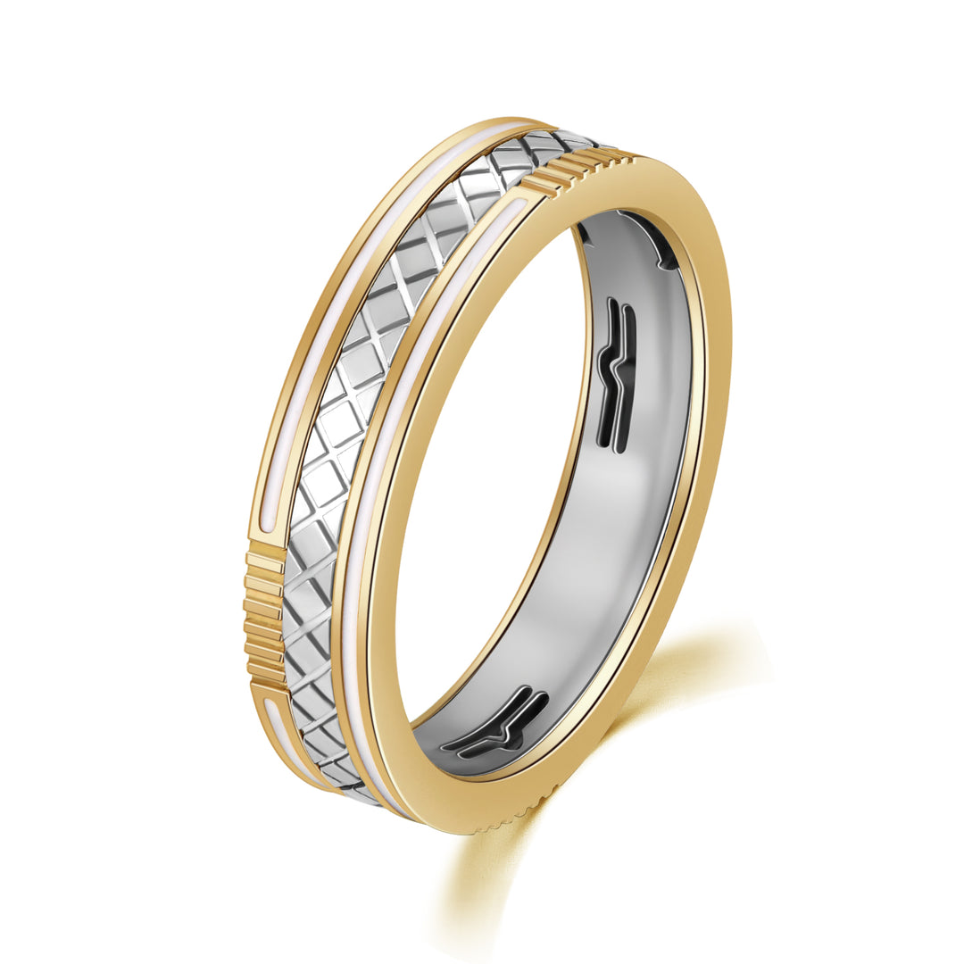 GemKing Rotatable Ring GKI012 (*Materials - Grade 5 Titanium & Solid 14K Gold*)