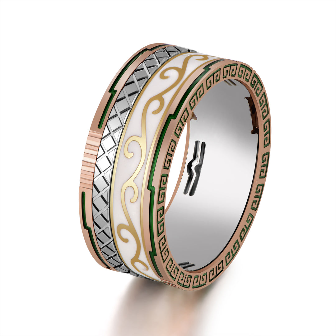 GemKing Rotatable Ring GKI017 (*Materials - Grade 5 Titanium & Solid 14K Gold*)