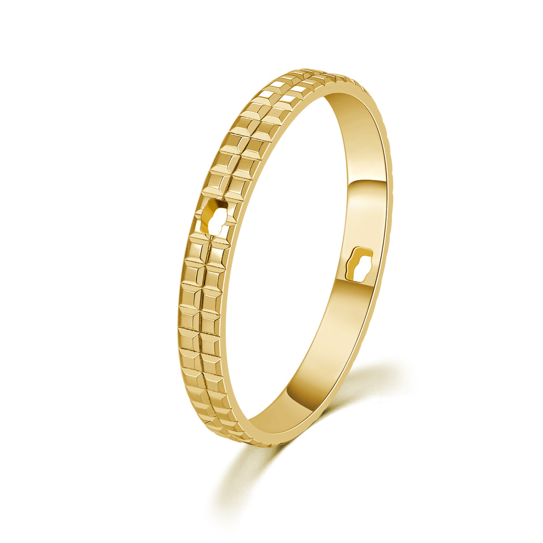 GemKing Rotatable Ring GKI020 (*Materials - Grade 5 Titanium & Solid 14K Gold*)