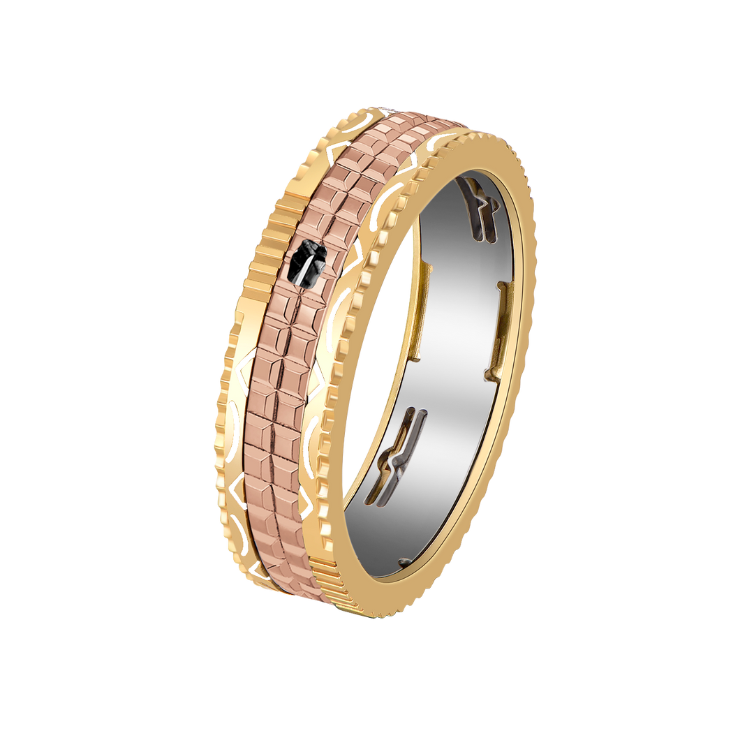 GemKing Rotatable Ring GKI003 (*Materials - Grade 5 Titanium & Solid 14K Gold*)